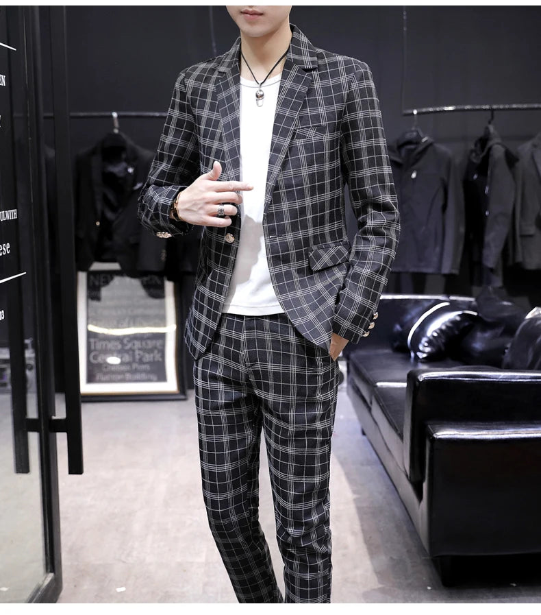 Casual suit jacket fashion loose luffian handsome suit senior sense top single business formal Korean student suit