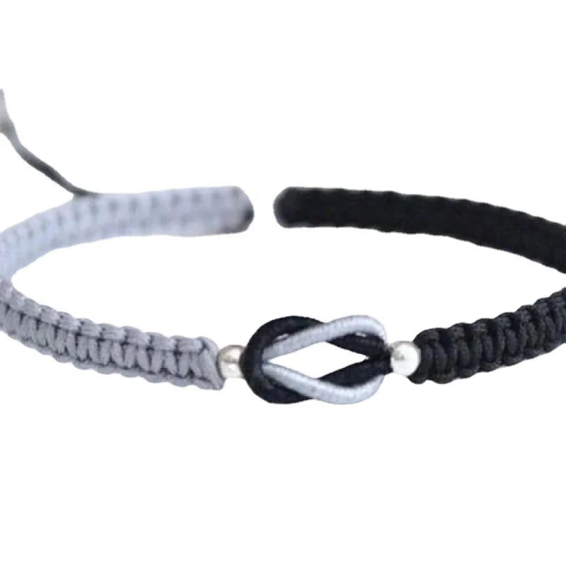 Love Knot Rope Braided Bracelet 'Always Together' Casual Adjustable String Handmade Matching Gift for Her Couple Teens Girls Boy