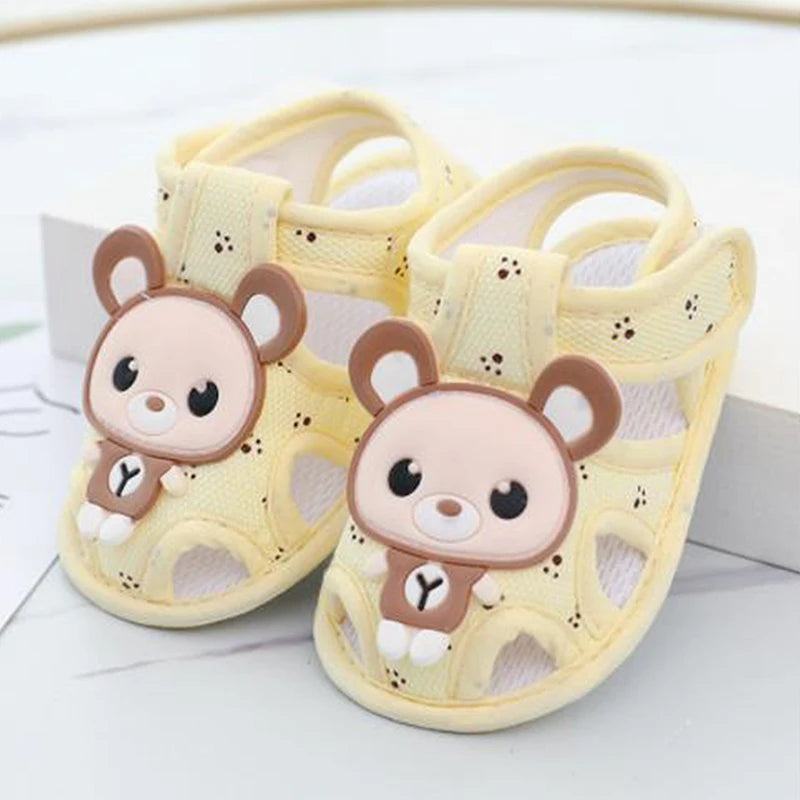Baby Girls Boys Sandals Cute Flexible Non-slip Summer Flats First Walkers Toddlers Shoes for Casual Home Infants 0-15Months