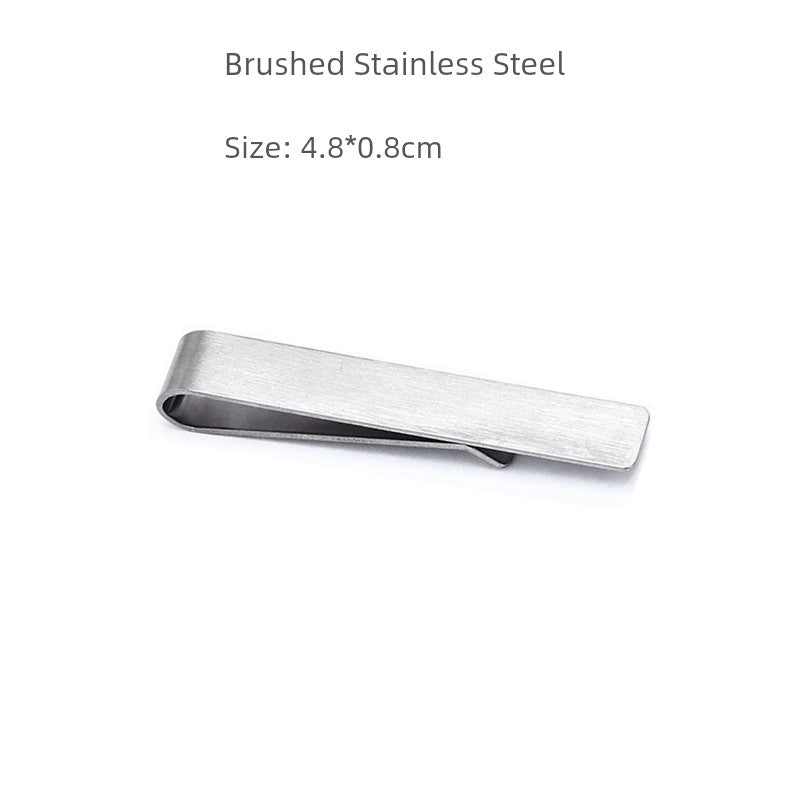 Tie Clip Men's Professional Security Simple British Style Temperament Accessories Men's Business Formal Metal Silver Clip Accessories