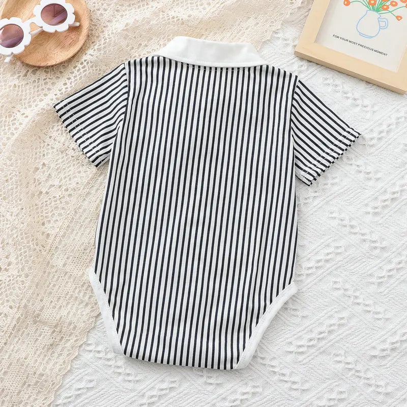 Summer Baby Girl Boy Clothing Gentleman Shirt Romper Body Lapel Short Sleeves Newborn Outfits Toddler Infant Jumpsuit