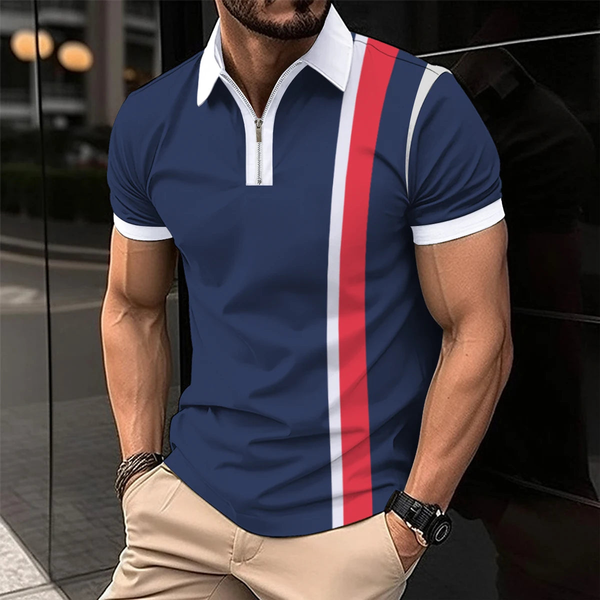 Summer Men's Casual Polo Shirt Spring Summer New Business Leisure Breathable Lapel Polo Shirt for Man