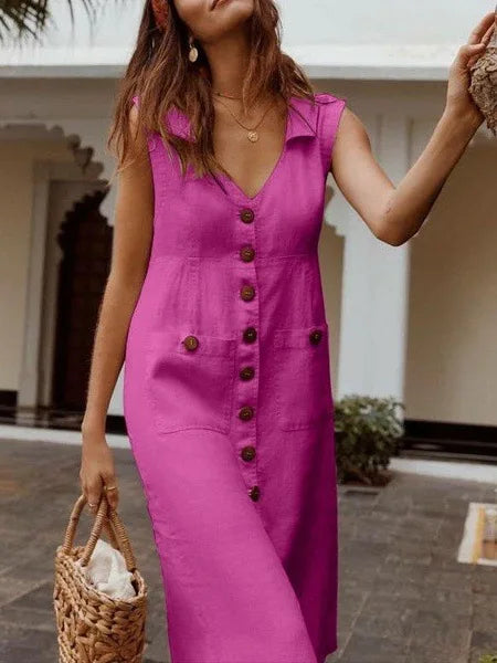 Summer Casual Loose Dress For Women Holiday Beach Party Sundress Elegant Sleeveless Dresses Womens Clothing New Robe Female