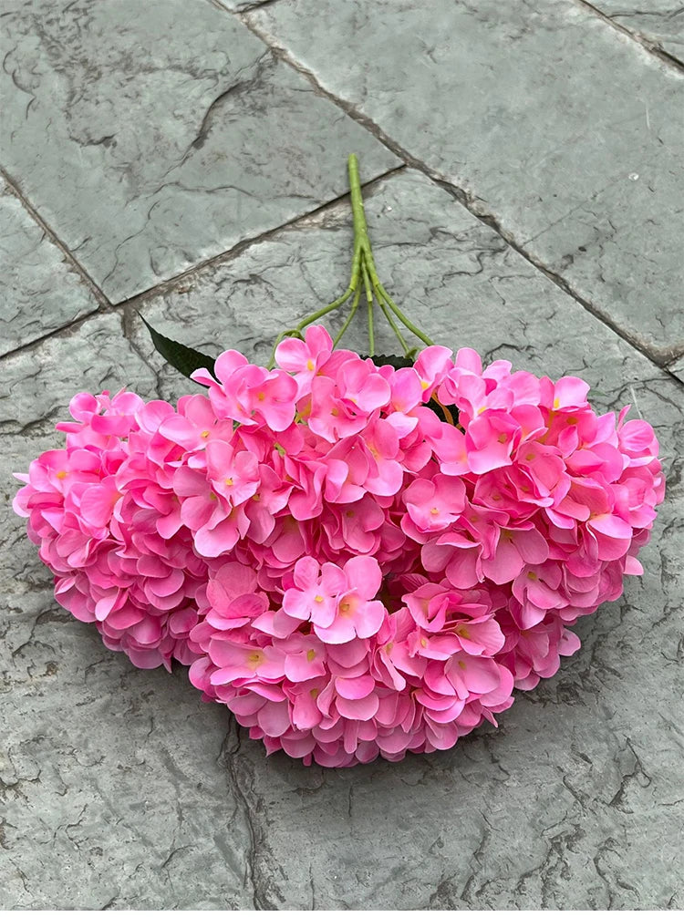 5 Heads Hydrangea Bouquet Silk Artificial Flowers for Party Wedding Living Room Decoration Accessories Home Decor Fake Flowers
