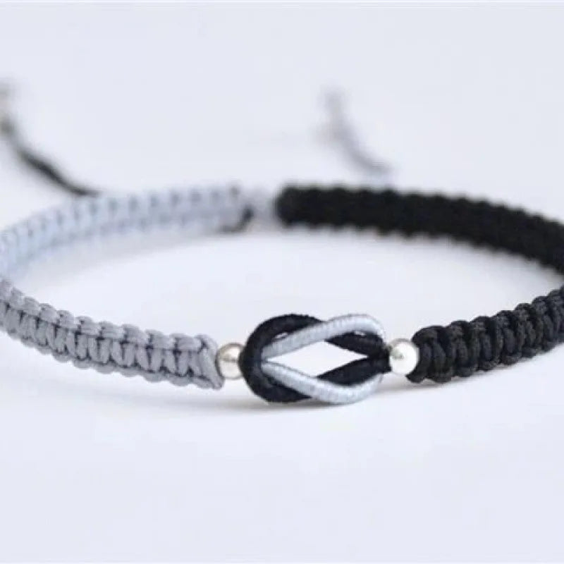 Love Knot Rope Braided Bracelet 'Always Together' Casual Adjustable String Handmade Matching Gift for Her Couple Teens Girls Boy