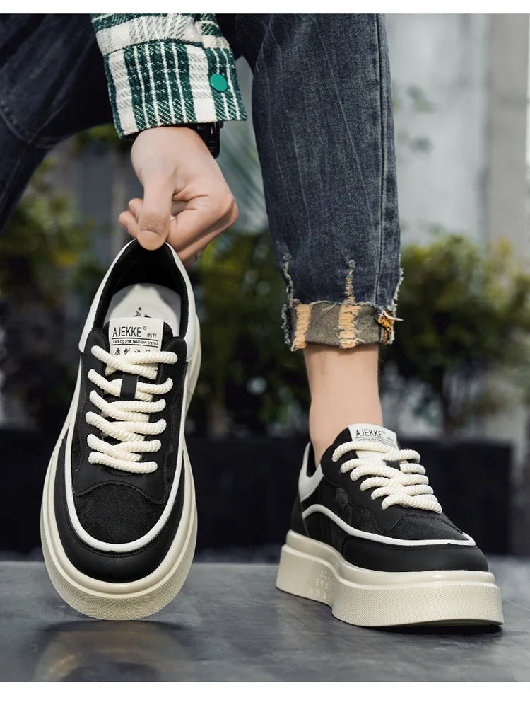 2025 New style fashionable and trendy white sneakers, versatile board shoes, thick-soled height-increasing casual men's shoes