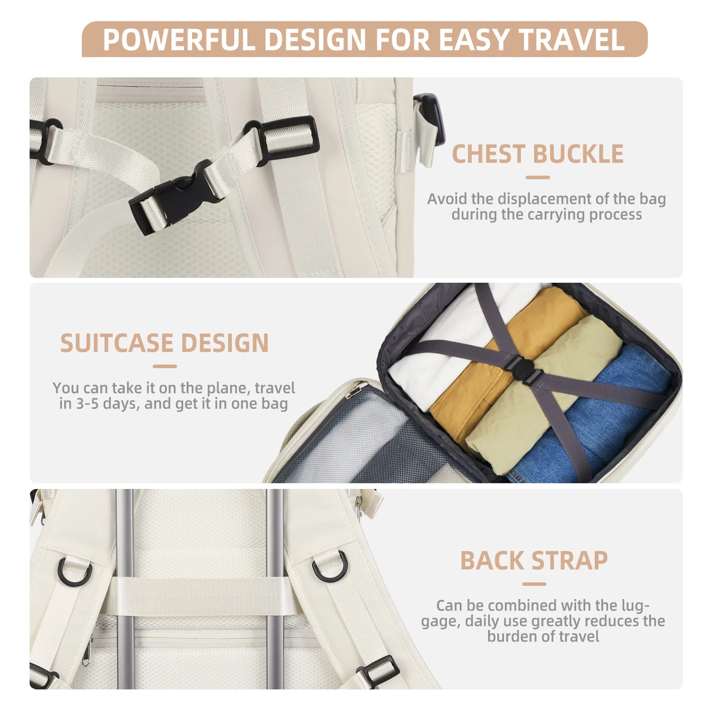 Travel Backpack, Flight Approved Carry On Backpack for Women Men, Expandable Large Luggage Backpack Business Weekender Daypack