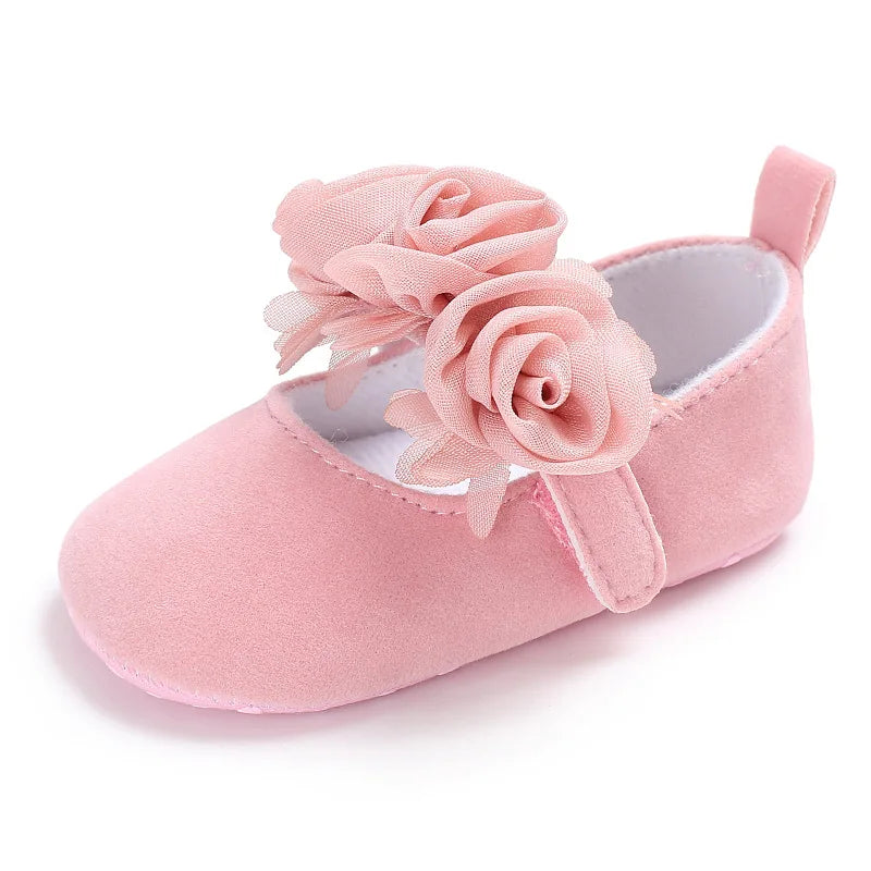 KIDSUN Cotton Sole Anti-slip Baby Shoes Moccasin Cute Flower Princess Girls Shoes Newborn Toddler First Walker Crib Shoes 0-18m