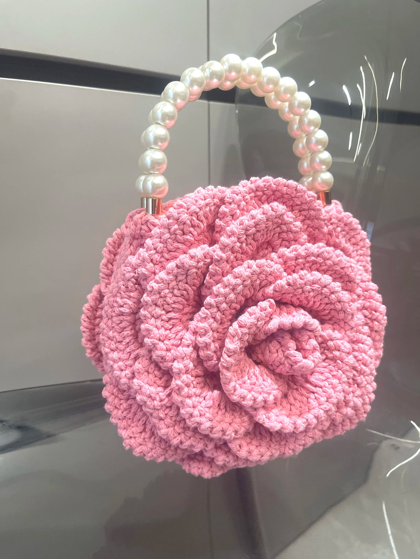 handmade Crochet flower shape Evening clutch Bag Purses and handbag luxury Designer banquet bag Women's bag