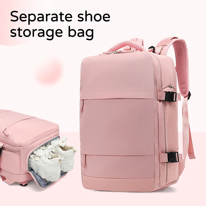 Classic Waterproof Large capacity Women Backpack USB Charging Laptop Backpack Fashion Dry Wet separation Travel Backpack Men Bag