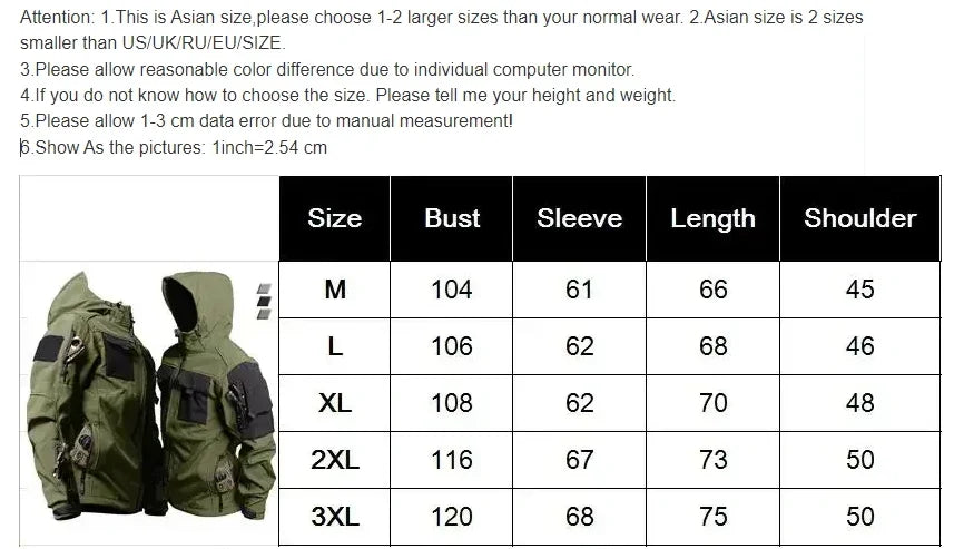 New Autumn WinterTactical Jackets Men Military Soft Shell Waterproof Windproof Hooded Jacket Outdoor Functional Multi-pockets