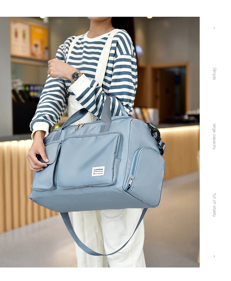 Travel Bag Female Large-Capacity Hand Luggage Dry-Wet Separation Sports Fitness Bag Short-Distance Travel Package