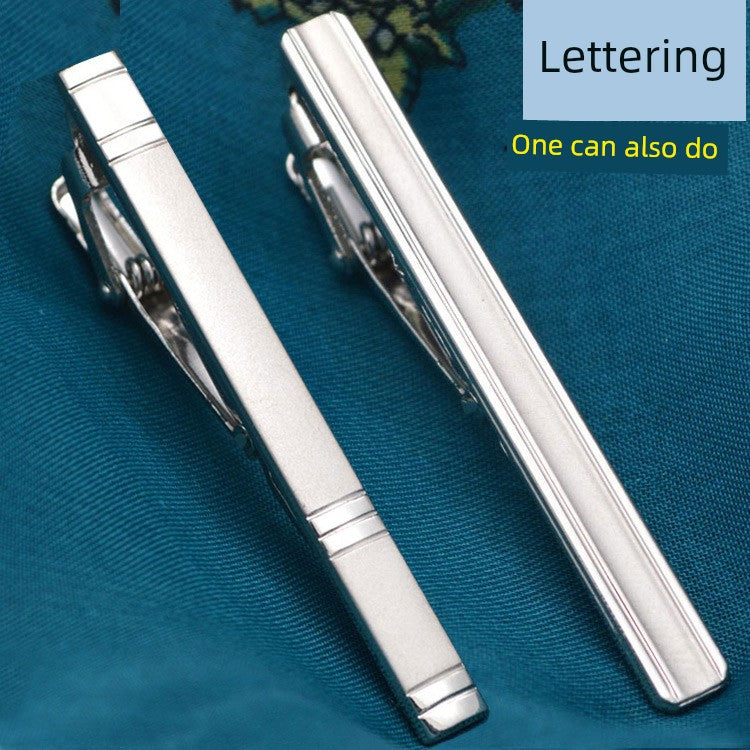 Tie Clip Men's Professional Security Simple British Style Temperament Accessories Men's Business Formal Metal Silver Clip Accessories