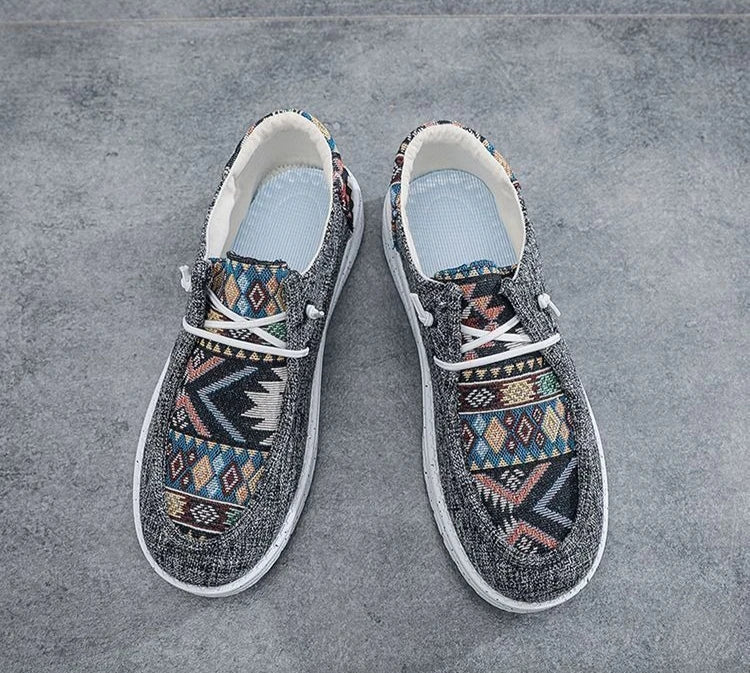 Sneakers Ethnic Style Wear to Work Men's Casual Shoes Round Toe Non Slip Male Shoe Fashion 2025 Luxury Sale Low Price Deals On