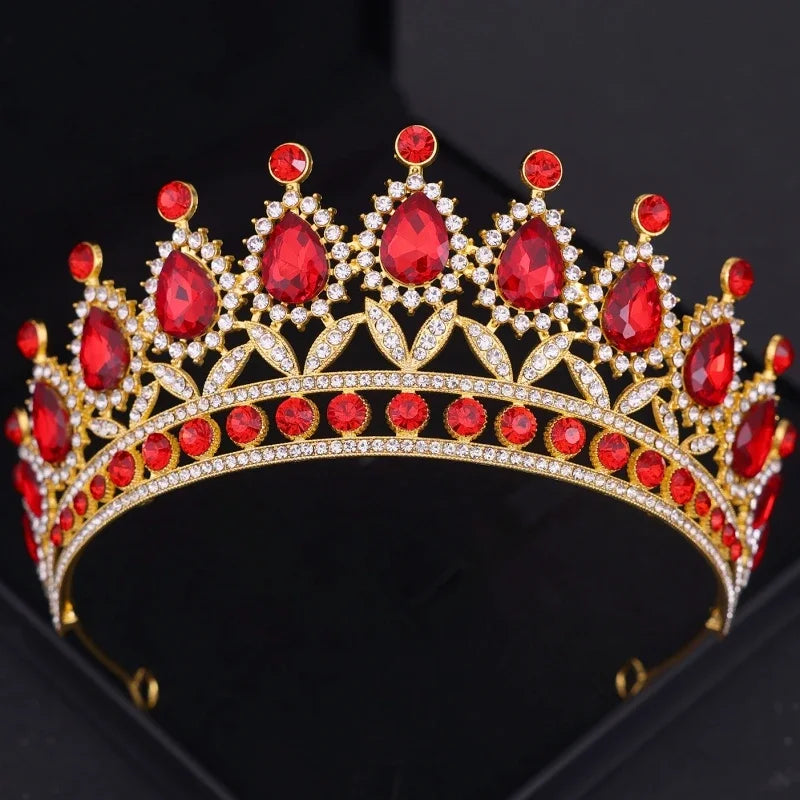 3Pcs Crystal Crown Necklace Earring Set Baroque Rhinestone Bridal Jewelry Set Bridal Wedding Hair Accessories Jewelry Crown Gift