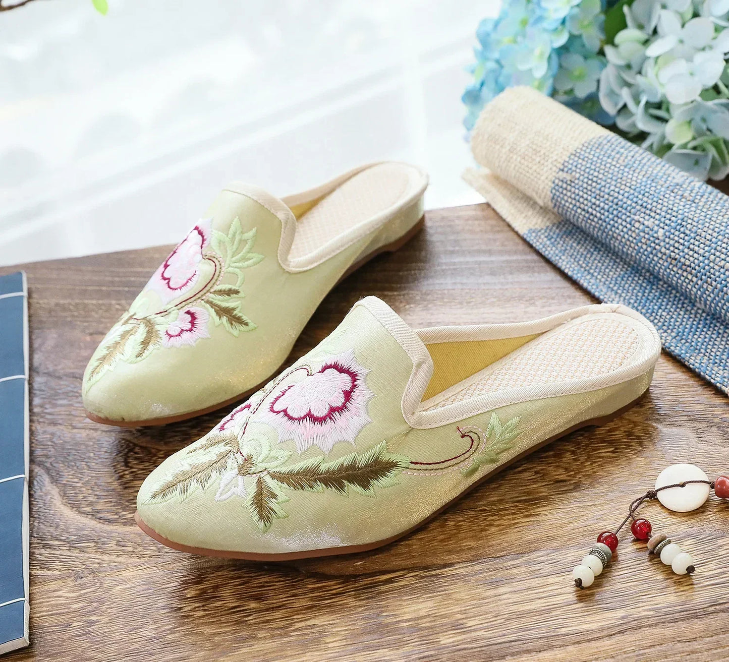 Summer Harajuku Chinese Style Women's Slippers Casual Vintage Embroidery Women Shoes Ethnic Style Fashion Streetwear Sandales