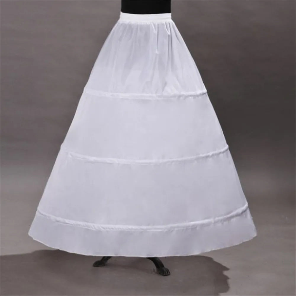 6 Hoop Crinoline Black White Long Wedding Petticoat Ball Gown Dress Underskirt Skirt Half Slips Wedding Accessories