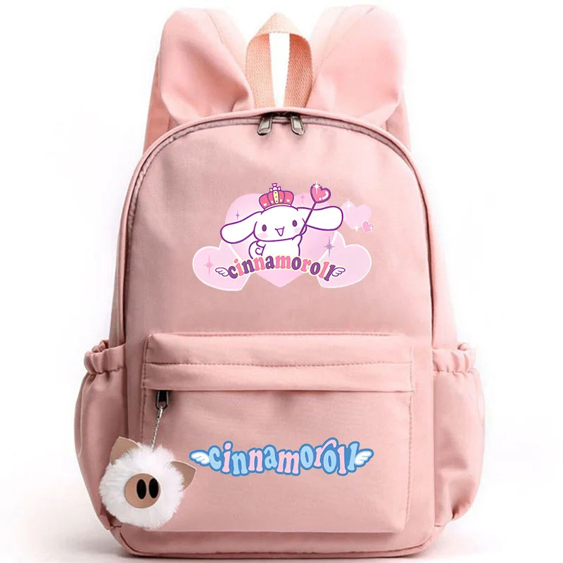 Cinnamoroll School Bags Backpack for Girl Boy Student Teenager Rucksack Women Casual Travel Rabbit Ears Mochila
