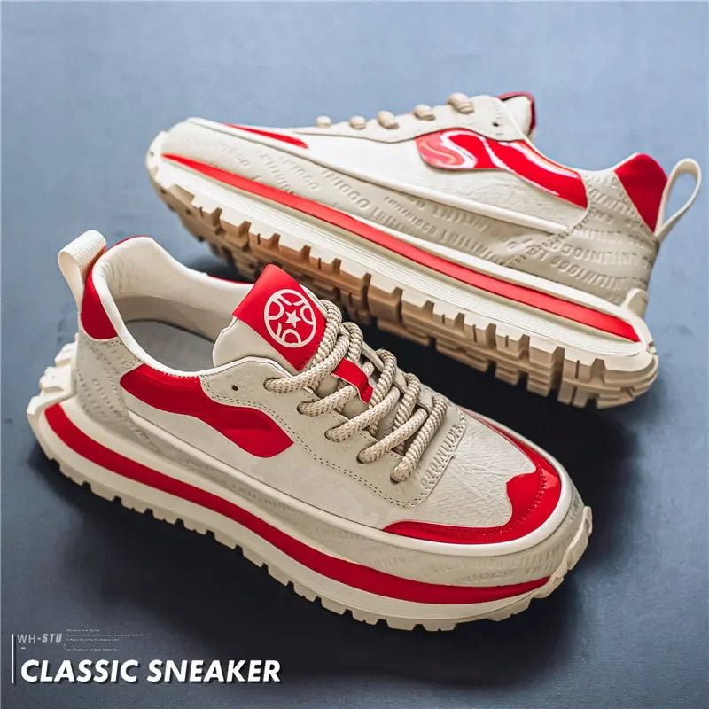Casual Sneaker Loafers Men's Sneakers Male Sneakers Thick Bottom Shoes for Men Sports and Leisure Soft and Comfortable Non-Slip
