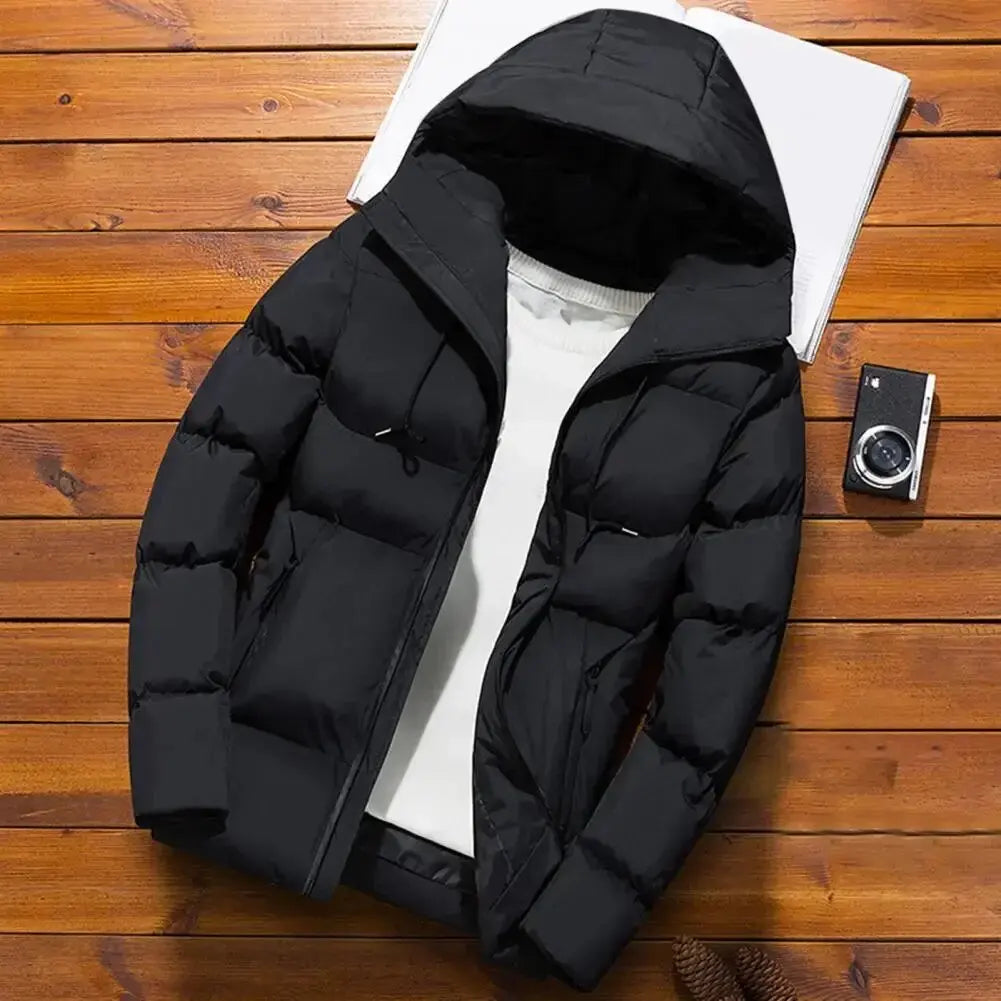Men's Winter Hooded Jacket Warm Windproof Casual Coat plus Size Cotton Padded Outerwear 6XL Loose-fit Cropped Parka for Outdoor
