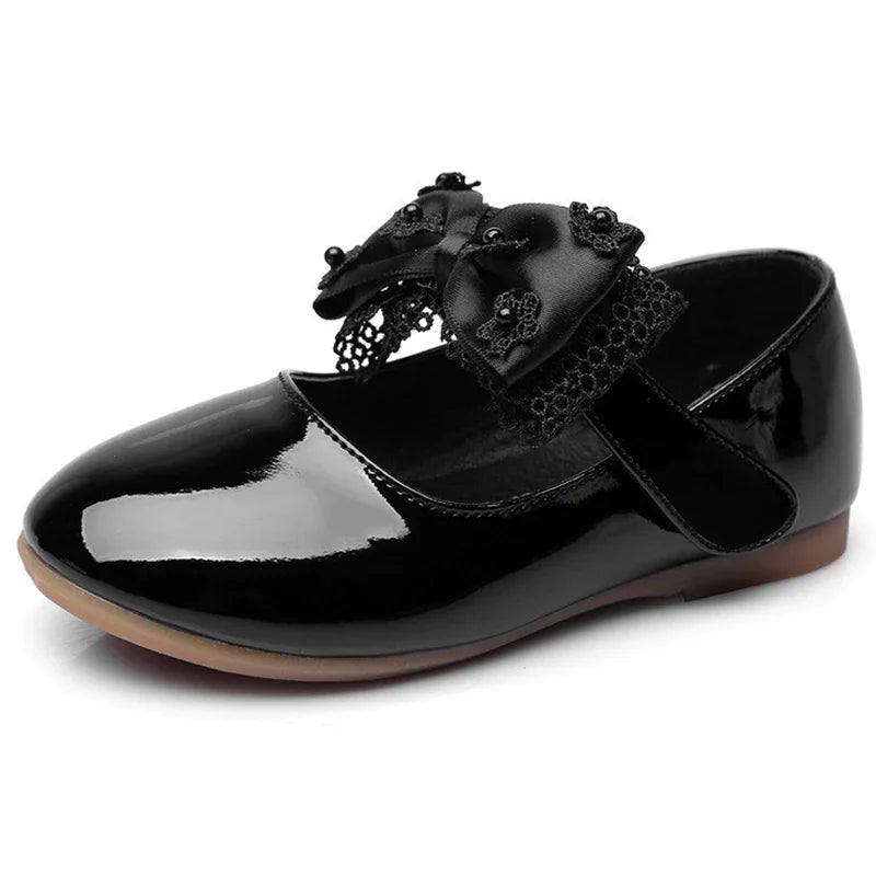 Baby Girls Shoes Kids Wedding Party Shoes Little Girls Patent Leather Shoes Flower Princess Shoes for Dance Red White Black