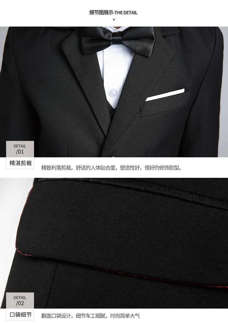 Formal Boys Suit For Wedding Children White Party Blazers Pants Baptism Outfit Kids Costume Gentlemen Teenager Prom Tuxedos Set
