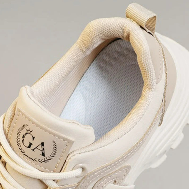 Women Sneakers Leather Height-Increasing Shoes Fashion Lace-up Casual Shoe Outdoor Vulcanized Shoe Designer Platform Women Shoes
