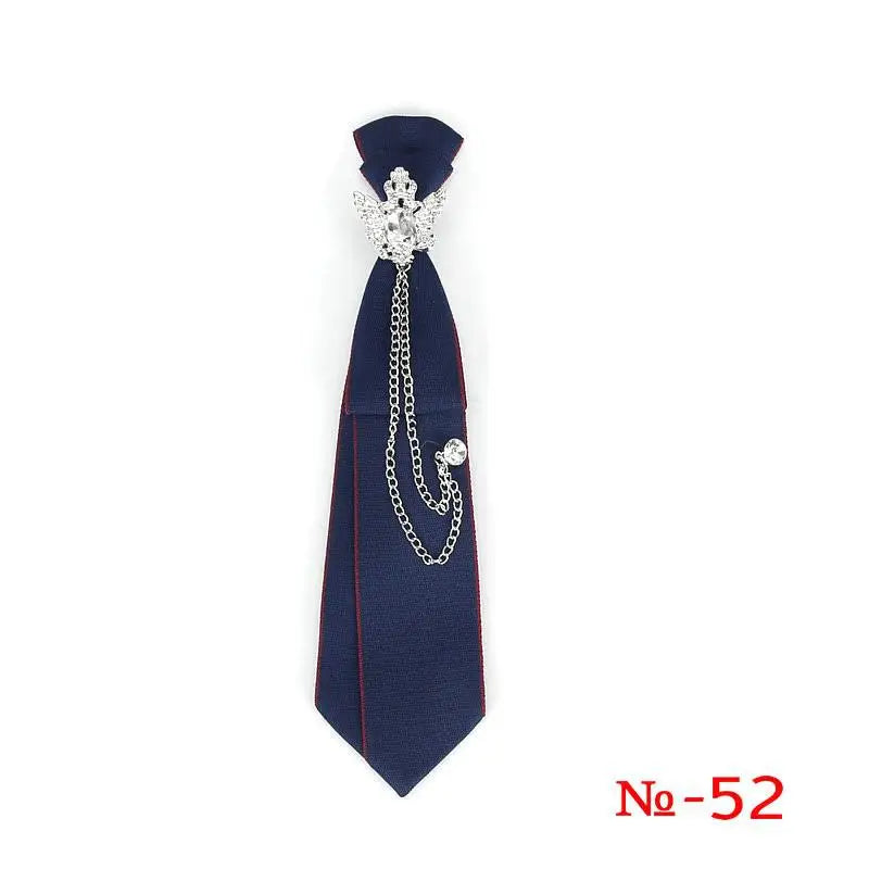Retro Fabric Ribbon Rhinestone Black Bow Tie Collar Bowkont Cravat School Girl Boys Gifts for Women Clothing Jewelry Accessories