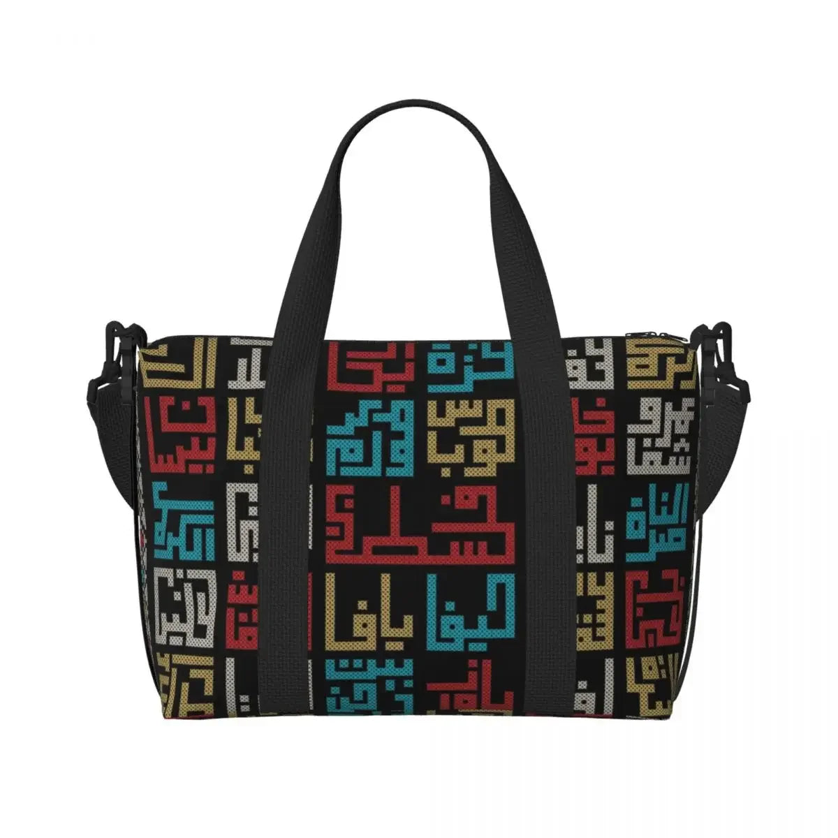 Custom Arabic Calligraphy Name With Palestinians Flag Hand Grocery Tote Shopping Bag Women Large Capacity Beach Gym Travel Bags