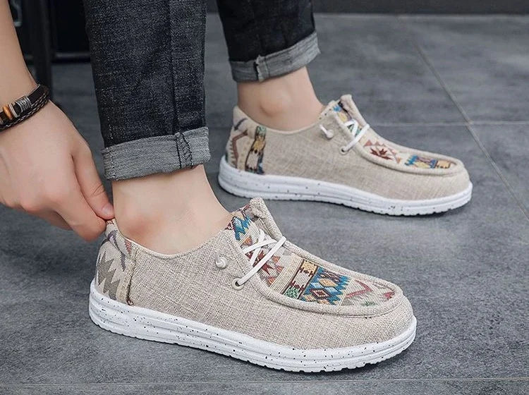 Sneakers Ethnic Style Wear to Work Men's Casual Shoes Round Toe Non Slip Male Shoe Fashion 2025 Luxury Sale Low Price Deals On