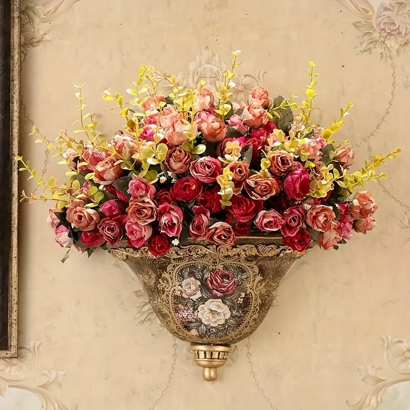 7 Forks 21 Heads Artificial Flower Silk Rose High Quality Christmas Wreath Wedding Bouquet Home Arrangement Vase bridal bouquets