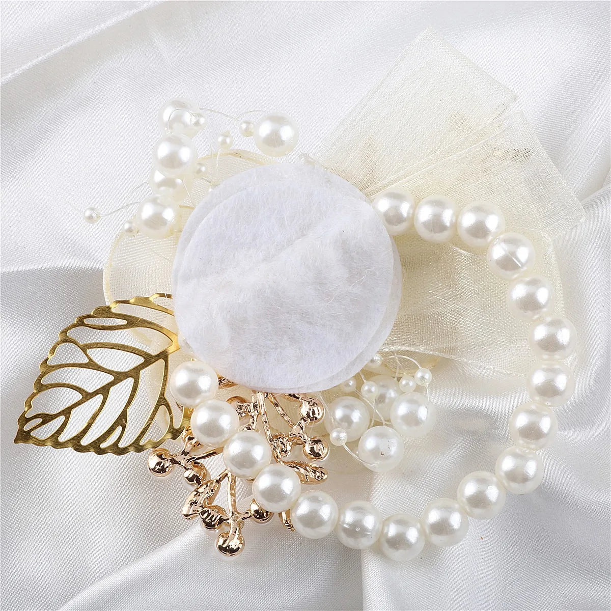 Artifical Rose Flowers Pearl Beaded Wrist Flower Ivory Flowers Bridesmaid Mensuit Marriage Wedding Accessories