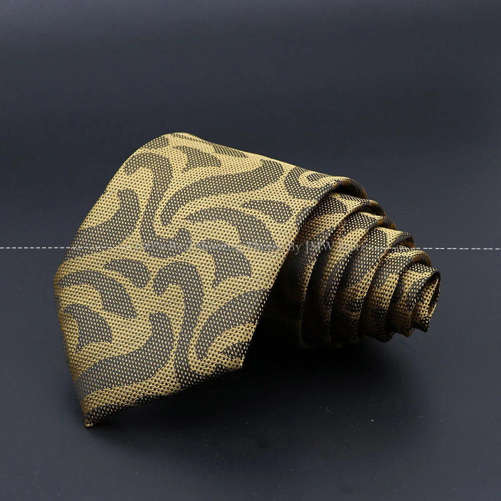 New Design Wedding Men Tie Brown Solid Striped Paisley Flower Neckties Men Business Dropshipping Groom Collar Accessories Gift
