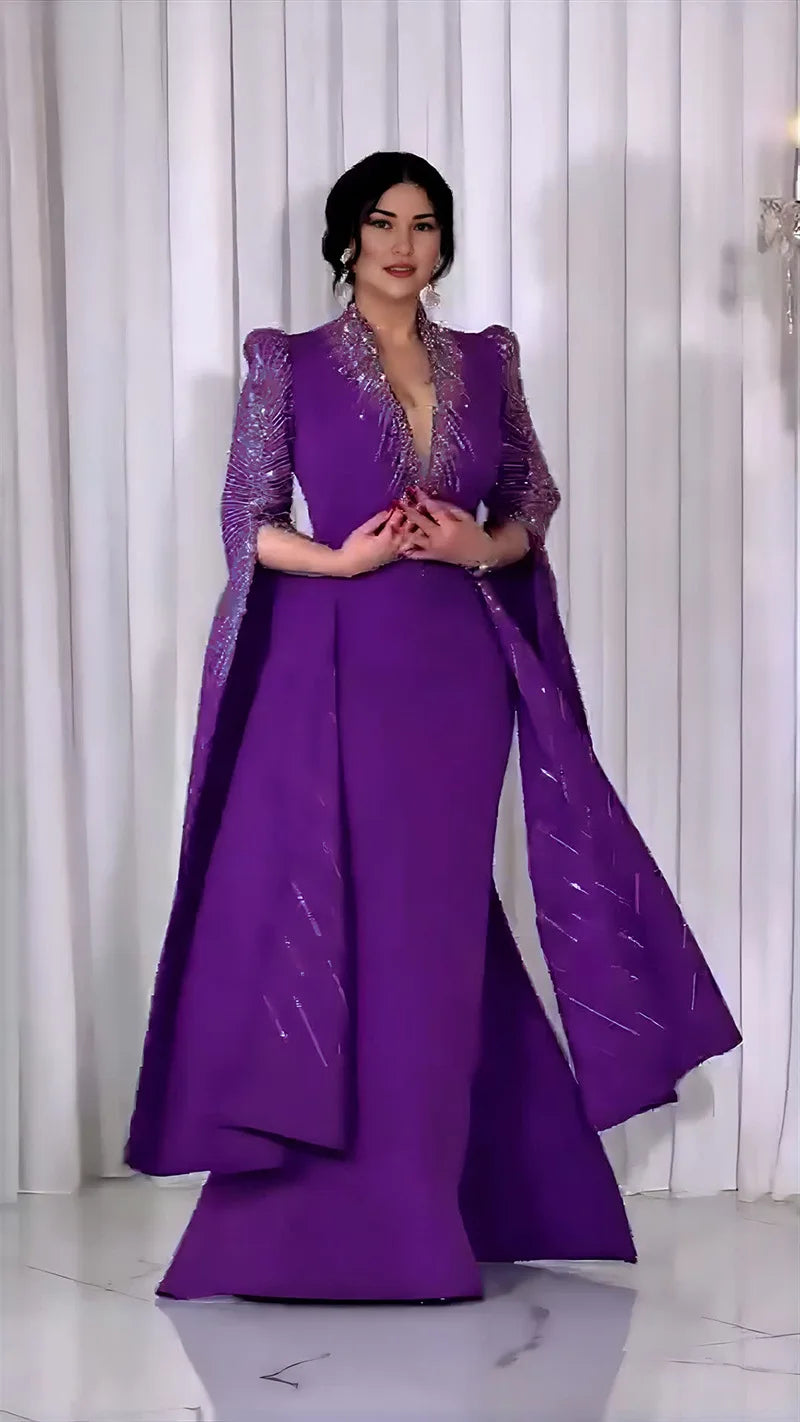 African Women Light Luxury Senior Sense Evening Dress Dubai Muslim High Quality Fashion Sequins Maxi Dresses Elegant Slim Abayas
