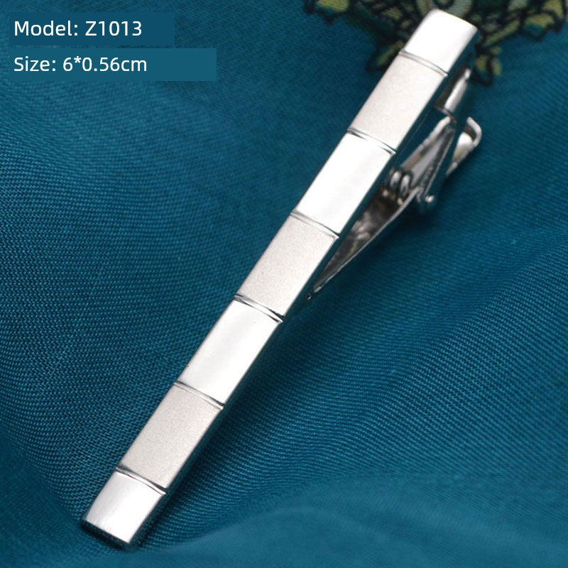Tie Clip Male Minimalist Silver Fashion Formal Wear All-Match Tie Clip Sub Neckline Clip Laser Sculpture Laser Company Logo