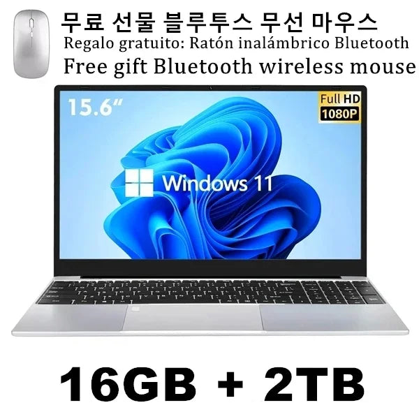 QMDZ 15.6" Laptop Computer Intel Celeron N5095 Notebook PC 16GB 32GB Ram 128GB-2TB SSD Office Study PC Windows 11 1080P Laptops