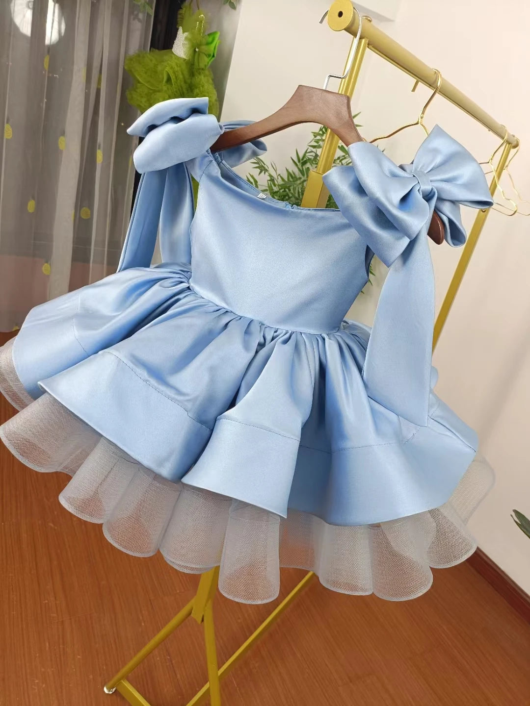 Jill Wish Elegant Satin Fuchsia Girl Dress Off-Shoulder White Princess Birthday Wedding Party Children Holy Coummunion Gown J159