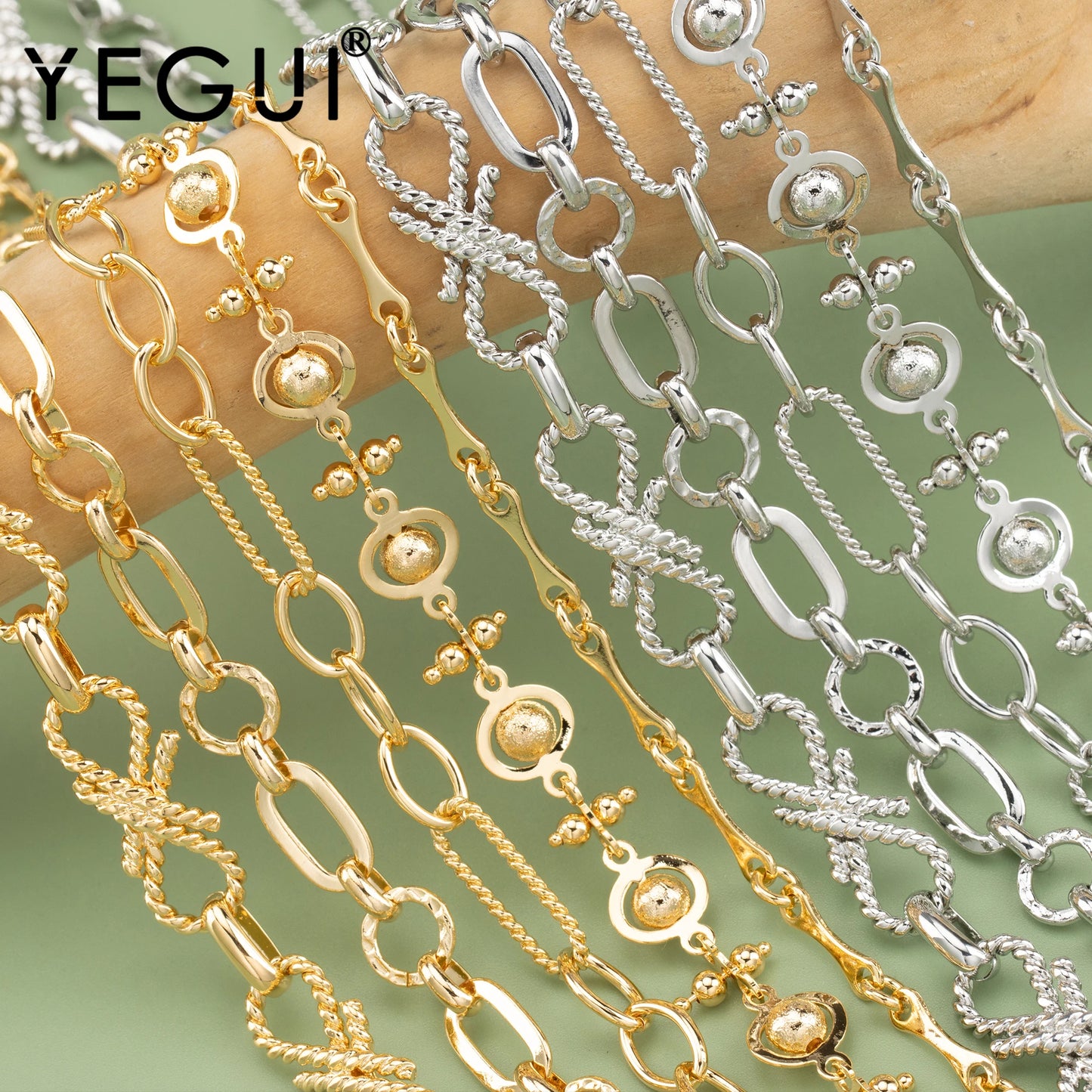 YEGUI C283,diy chain,pass REACH,nickel free,18k gold rhodium plated,copper metal,diy bracelet necklace,jewelry making,1m/lot