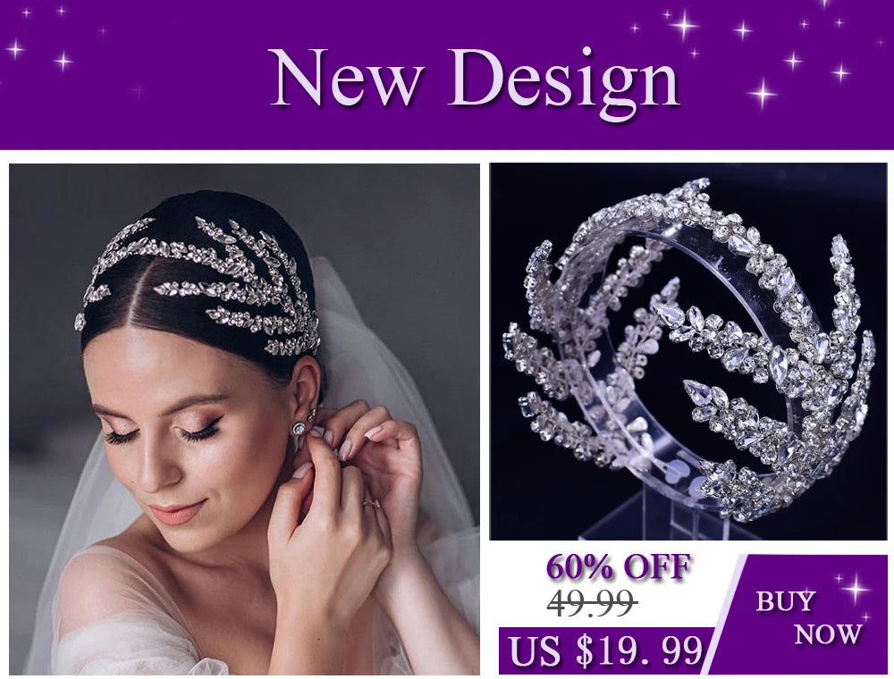 YouLaPan Golden Wedding Crystal Headband Hair Accessories Woman Wedding Hair Jewelry Rhinestone Bridal Tiara and Headdress HP240