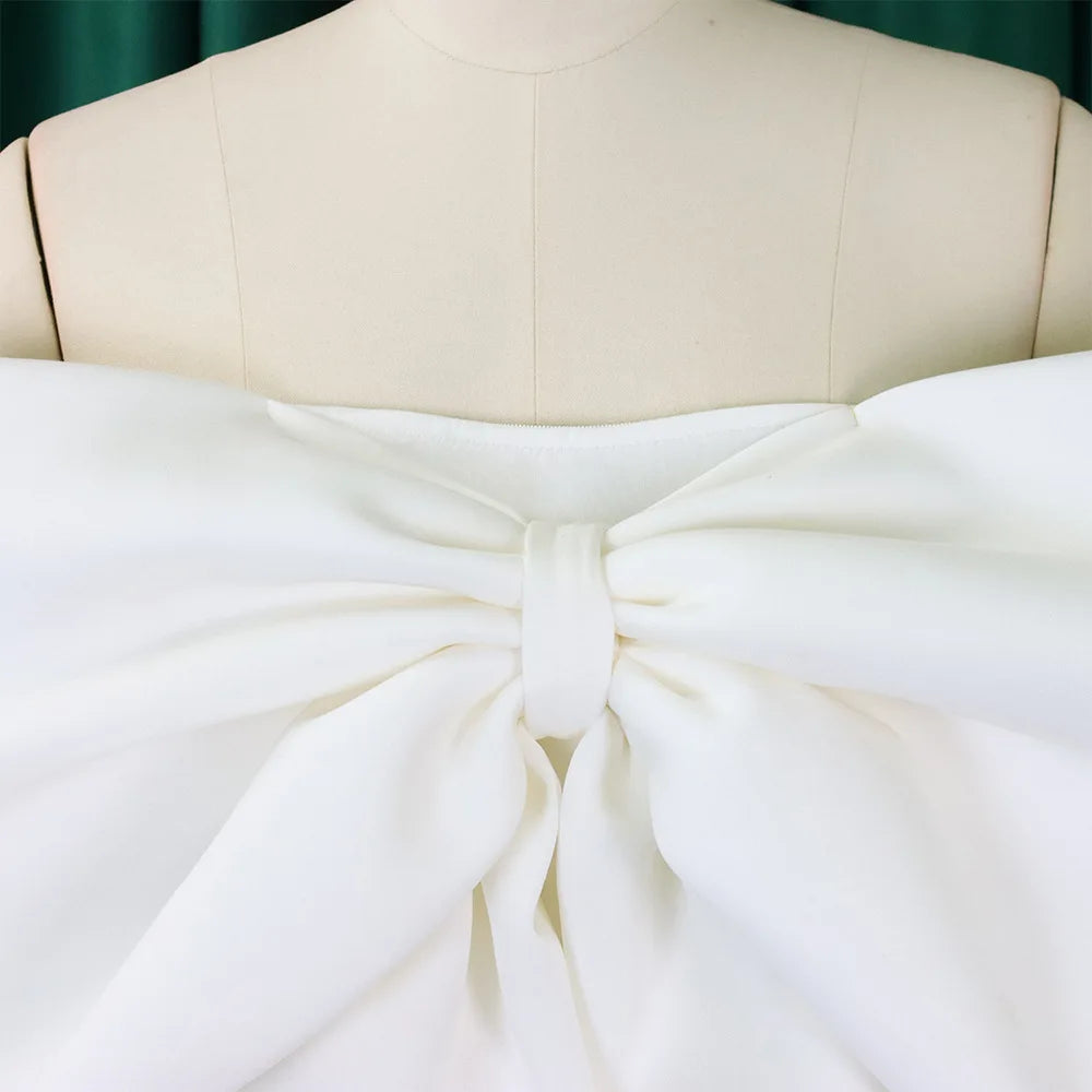 Sexy Blouse & Shirts for Woman Off the Shoulder Backless Big Bow Decorate Zipper Closure Fashion Ladies Evening Night Club Tops