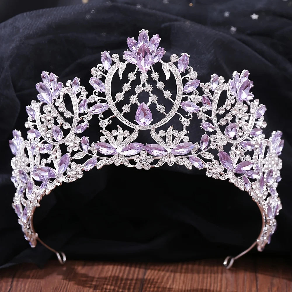Baroque Luxury Crystal Rhinestone Tiaras and Crowns For Women Bride Vintage Prom Diadem Bridal Wedding Hair Accessories Jewelry