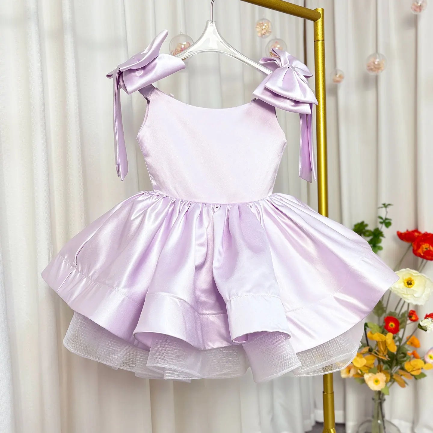 Jill Wish Elegant Satin Fuchsia Girl Dress Off-Shoulder White Princess Birthday Wedding Party Children Holy Coummunion Gown J159