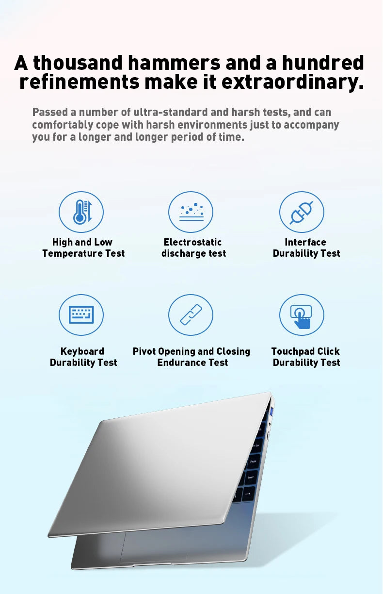 14.1" Ultra Slim Laptop 16GB RAM 2TB SSD Intel N3700 Notebook Gamer 1920*1080 Display Windows 11 Pro Office Study Computer PC