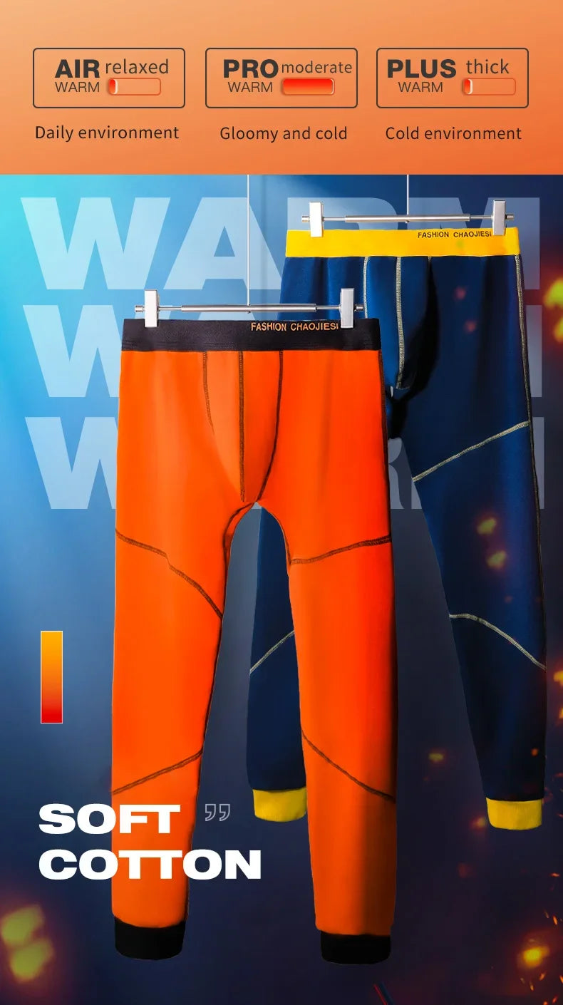 Winter long Johns men's underwear thick fleece pants Single thermal pants tights leggings youth cotton pants