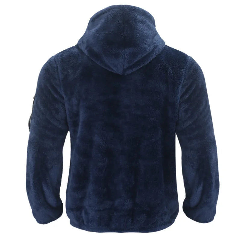 Men's Winter Jacket Warm Loose Casual Fleece Soft Fabric Velvet Skin Friendly Solid Streetwear Fashion Jackets Coats for Men