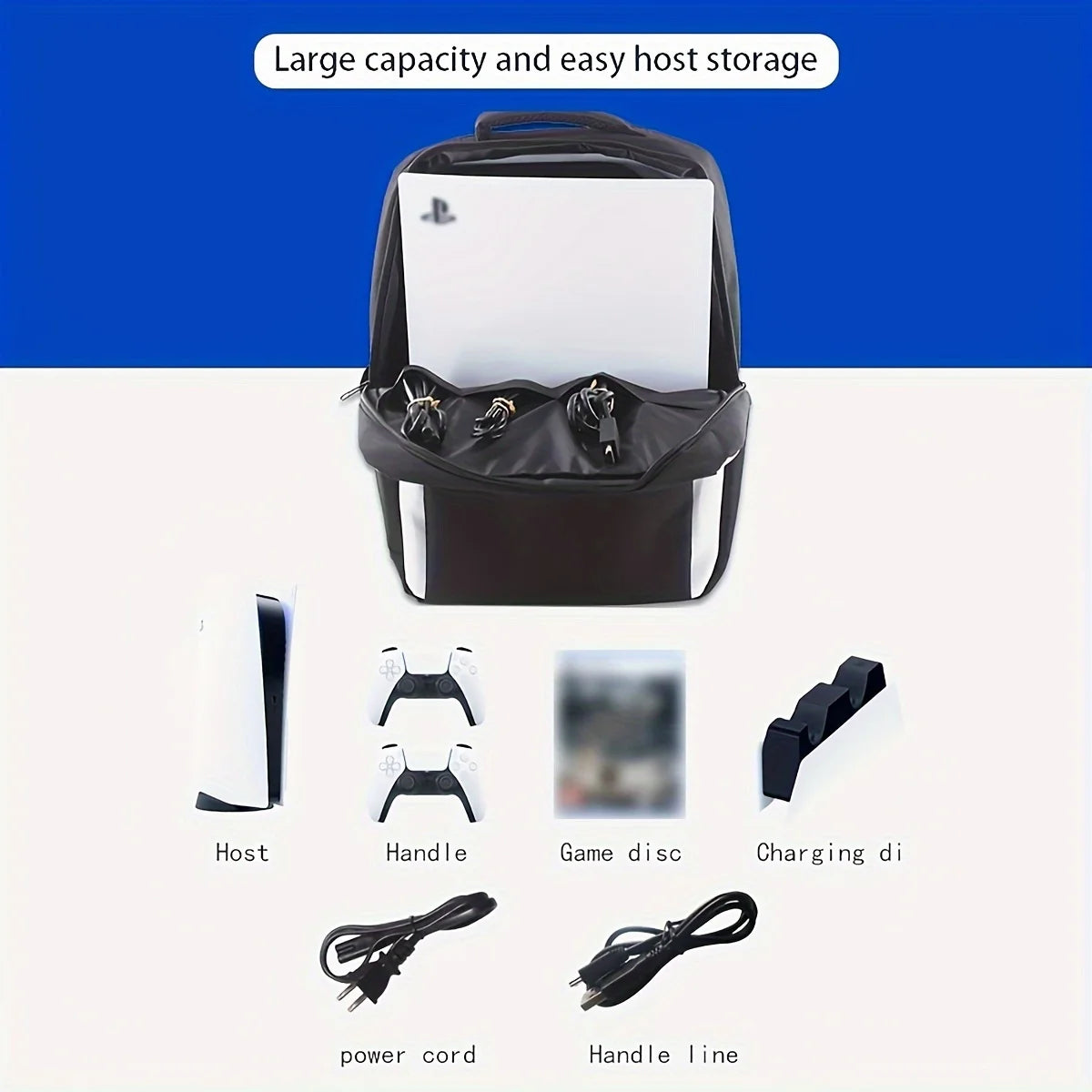 Travel Backpack For PS5 Console, Accessories, Protective Carrying Case Storage Bag Compatible With Sony PlayStation 5 Console