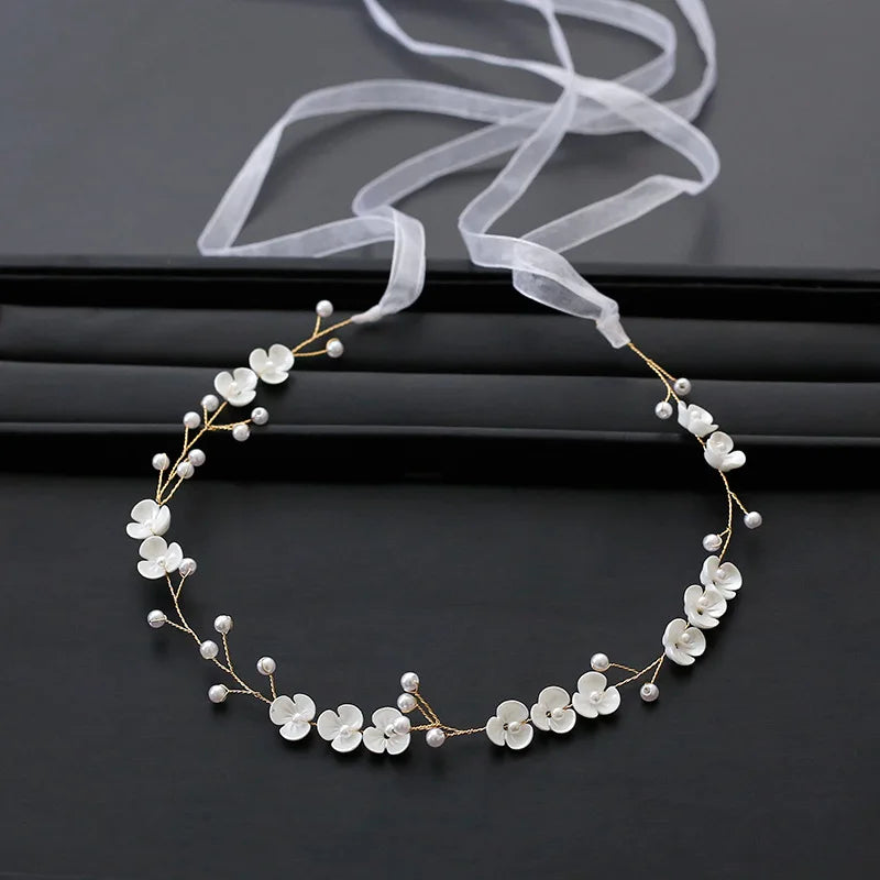 Bridal Wedding Headbands Handmade Bride Tiaras Shiny Rhinestone Flower Hairband Bridal Headpeice Hair Accessories For Women Girl