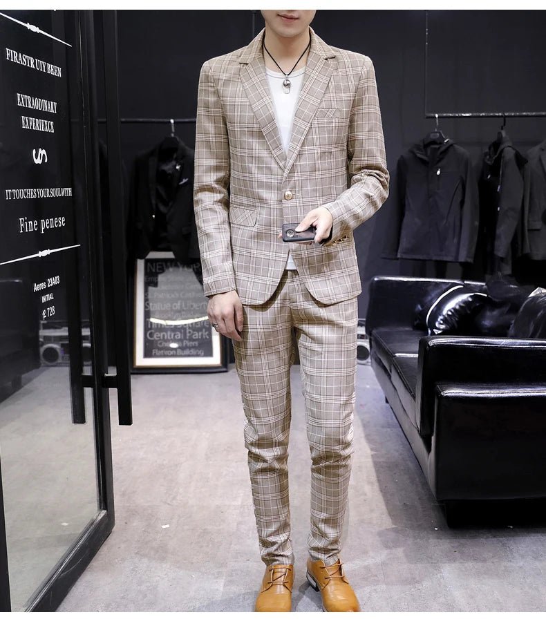 Casual suit jacket fashion loose luffian handsome suit senior sense top single business formal Korean student suit