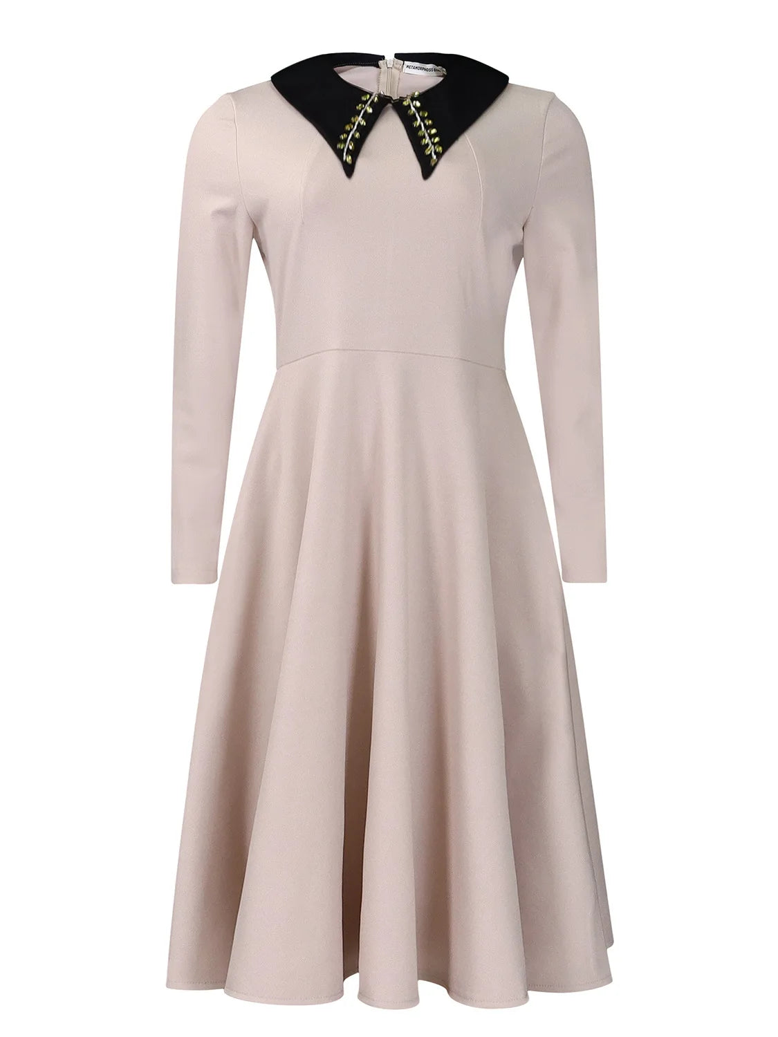 Fashionable Solid Color Women's Long-sleeved Lapel Elegant Slim and Large Sport African Dress