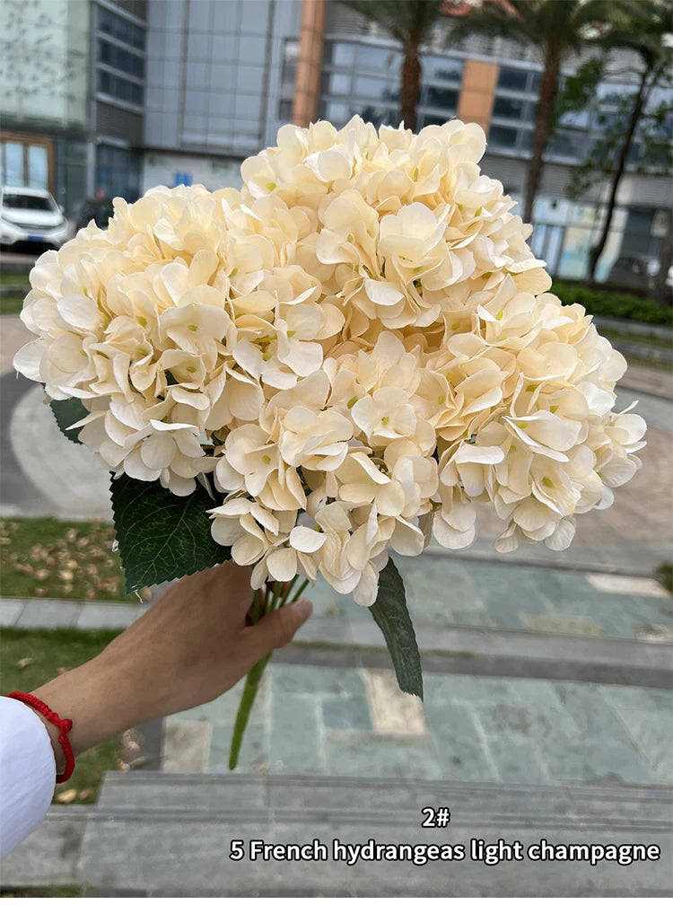 5 Heads Hydrangea Bouquet Silk Artificial Flowers for Party Wedding Living Room Decoration Accessories Home Decor Fake Flowers